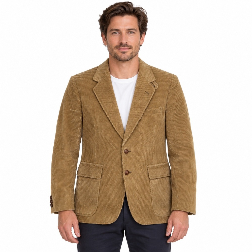 College Hall Corduroy Blazer Mens 39S Camel Tan Wide Wale Vintage Sport Coat